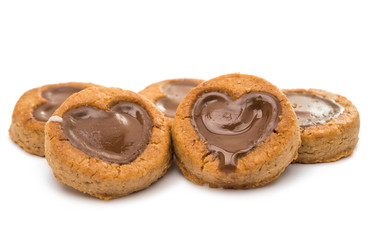 cookies with chocolate hearts