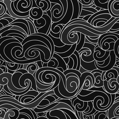 waving curls seamless pattern vector pattern.