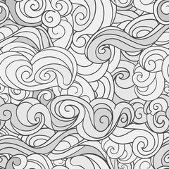 waving curls seamless pattern vector pattern.