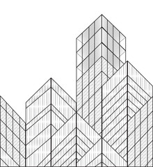 wireframe vector buildings