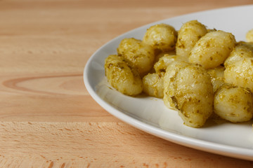 Italian gnocci with basilico pesto