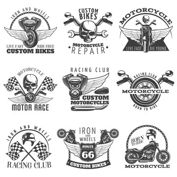 Motorcycle Black Emblem Set
