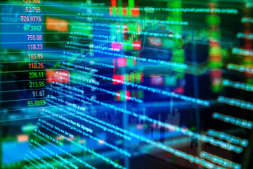 Graph of stock market data and financial