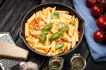 Traditional penne pasta