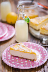 slice of lemon cheesecake