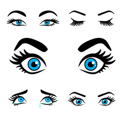 women eyes expressions set 2