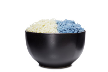 bowl full of herb rice isolated on white