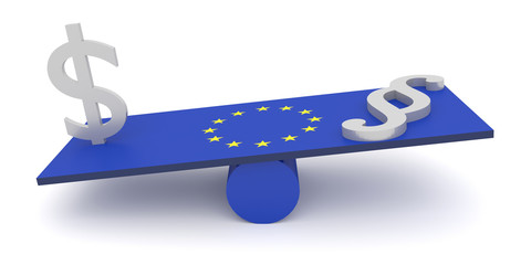 EU: US money more important than law, 3d illustration