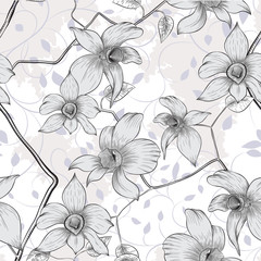 Obraz premium Seamless spring flower pattern