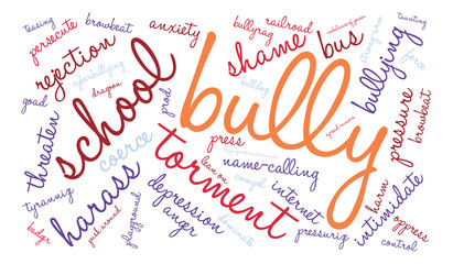 Bully word cloud on a white background. 