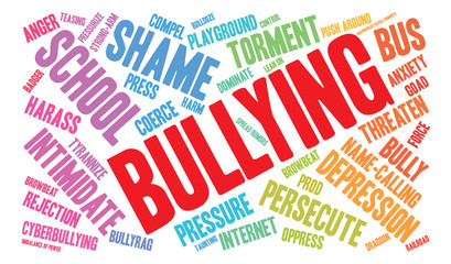 Bullying word cloud on a white background. 