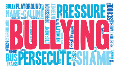 Bullying word cloud on a white background. 