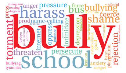 Bully word cloud on a white background. 