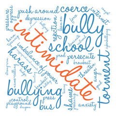 Intimidate word cloud on a white background. 