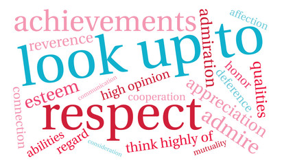 Look Up To word cloud on a white background. 