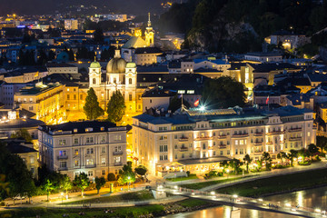 Fototapeta na wymiar Salzburg Austria Night