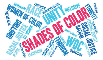 Shades Of Color word cloud on a white background. 