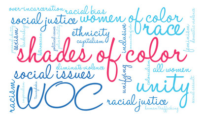 Shades Of Color word cloud on a white background. 