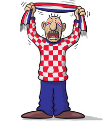 Croatia soccer supporter - obrazy, fototapety, plakaty