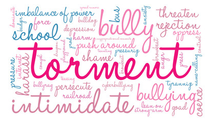 Torment word cloud on a white background. 