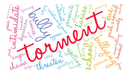 Torment word cloud on a white background. 