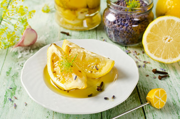 Pickled lemon with lavender