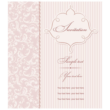 Wedding Invitation cards baroque pink