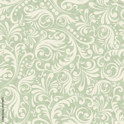 "Seamless Damask background in the style of green" Imágenes de archivo