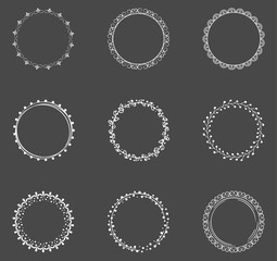Set of decorative round frames