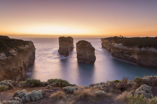 Loch Ard Gorge at sunset, Port Campbell National Park, Australia