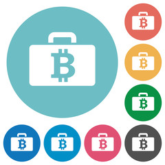 Flat bitcoin bag icons