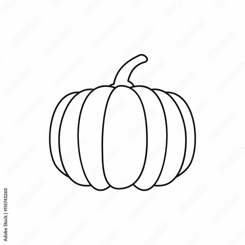 Wall mural pumpkin icon in outline style isolated vector illustration - Wall murals