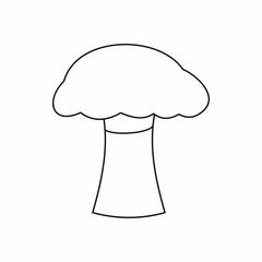 Mushroom icon in outline style isolated vector illustration