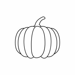 Pumpkin icon in outline style isolated vector illustration