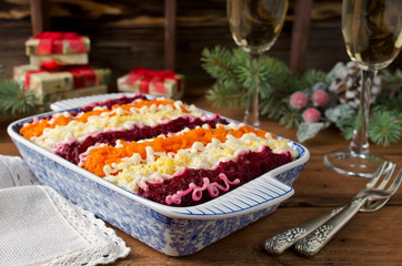 Traditional Russian salad 