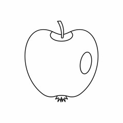 Apple icon in outline style isolated vector illustration