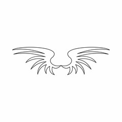 Wing icon in outline style isolated vector illustration