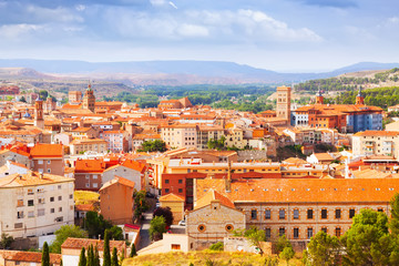 summer view of Teruel with  landmarks.  Aragon