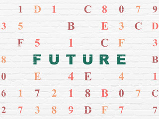 Time concept: Future on wall background