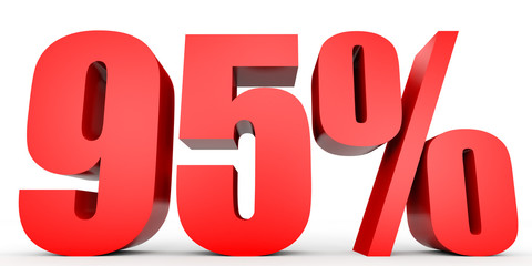 Discount 95 percent off. 3D illustration.