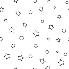 Circle and stars seamless pattern