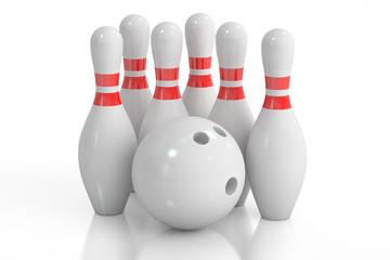 Naklejka premium Bowling, 3D rendering