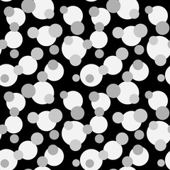 Polka dot on black seamless pattern
