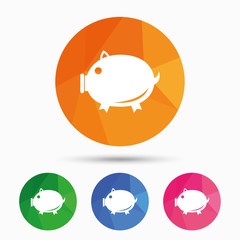 Piggy sign icon. Pork symbol.