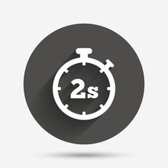 Timer 2s sign icon. Stopwatch symbol.