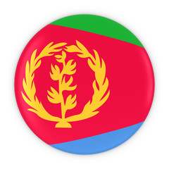 Eritrean Flag Button - Flag of Eritrea Badge 3D Illustration