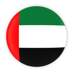 Emirati Flag Button - Flag of United Arab Emirates Badge 3D Illustration
