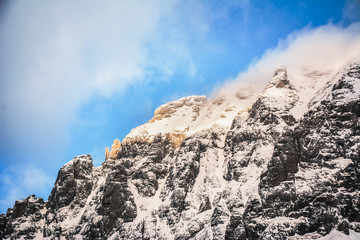 Fototapeta na wymiar Mountain Peak in Fagaras, Romania Carpathians