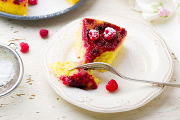 upside down  raspberry cake