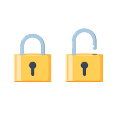 Lock icon in flat style.